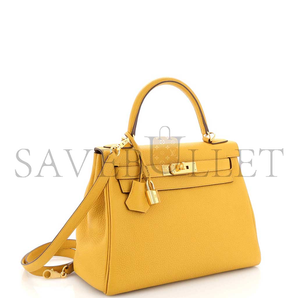 H**mes kelly 28 amber yellow with gold hardware (28*22*10cm)